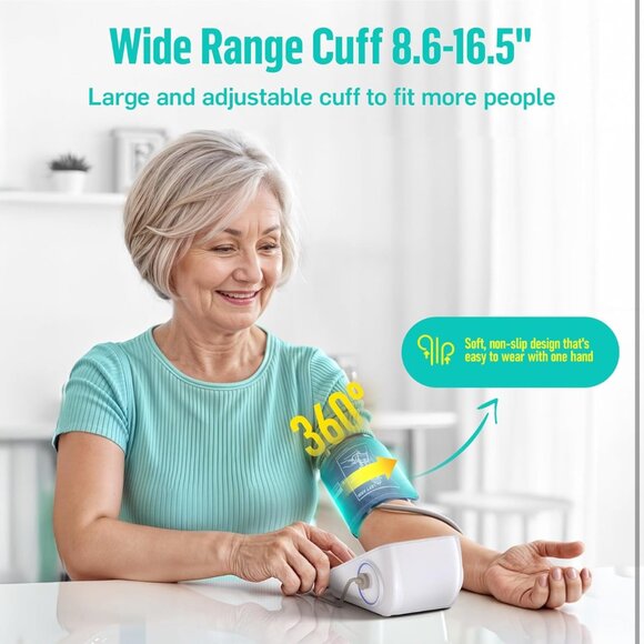 Upper Arm Blood Pressure Monitor with Wide Range Cuff (8.7'' -16.5'') for Home U - Picture 4 of 7